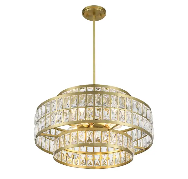 Renzo Four Light Pendant in Warm Brass - Image 4
