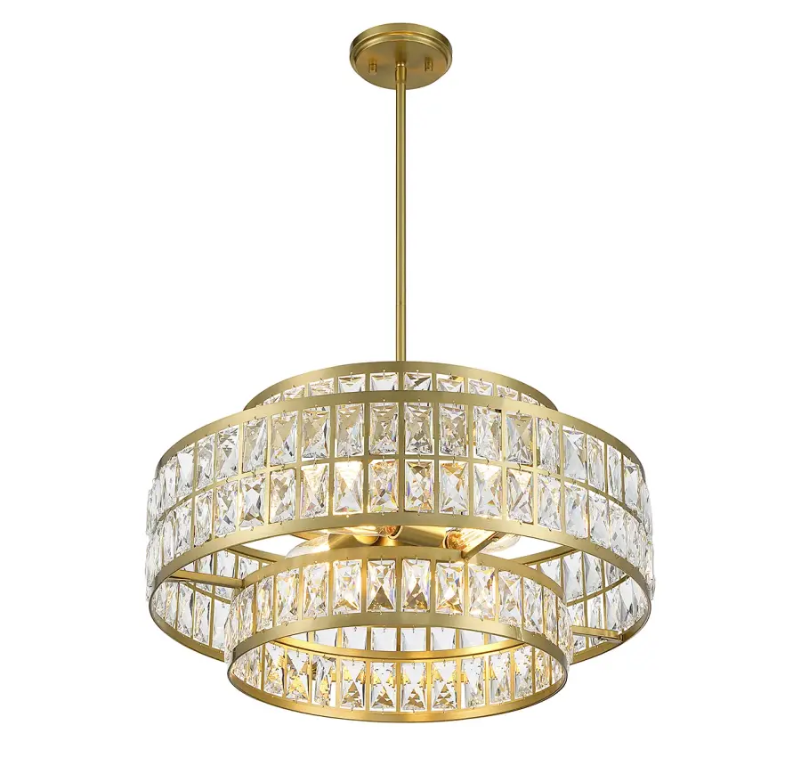 Renzo Four Light Pendant in Warm Brass - Image 4