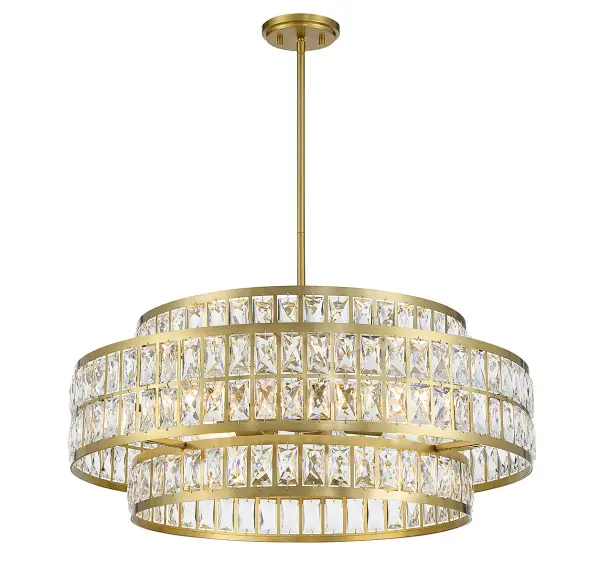 Renzo Six Light Pendant in Warm Brass - Image 3