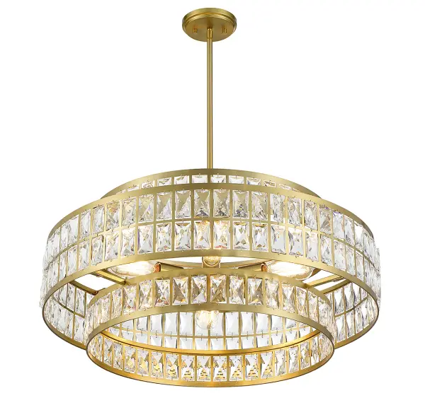 Renzo Six Light Pendant in Warm Brass - Image 4