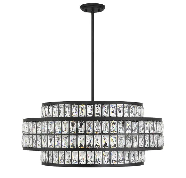 Renzo 6-Light Pendant in Matte Black - alternate view