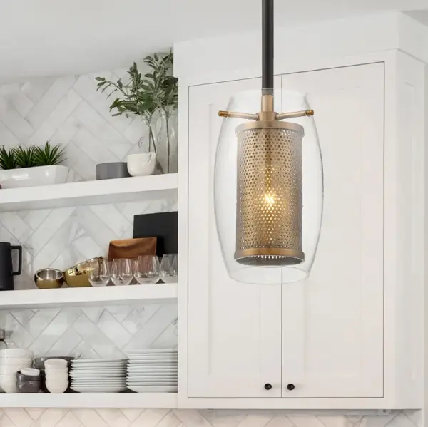 Dunbar 1-Light Mini-Pendant in Warm Brass with Bronze Accents - Image 4