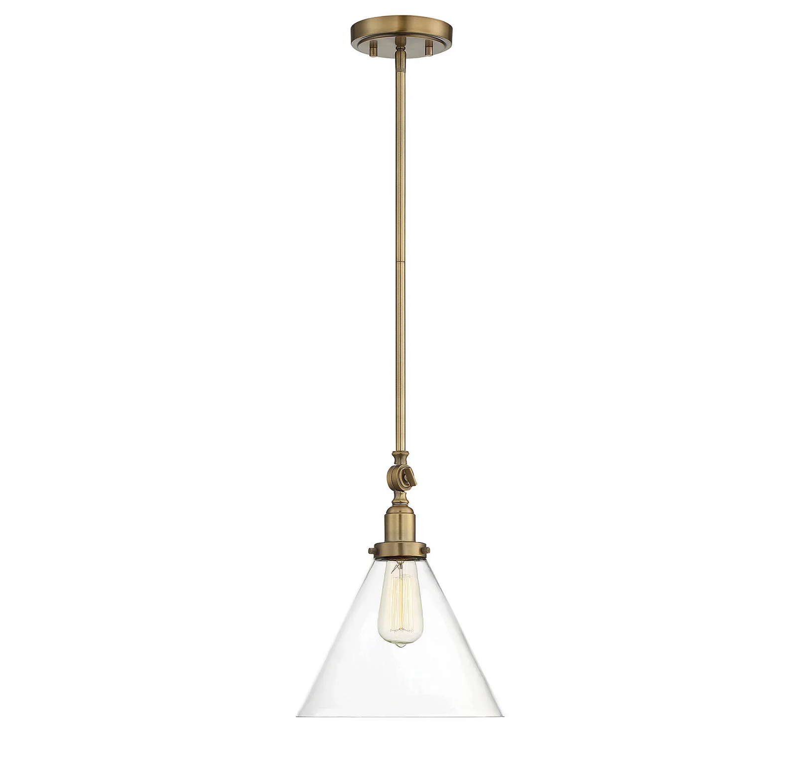 Drake One Light Pendant in Warm Brass