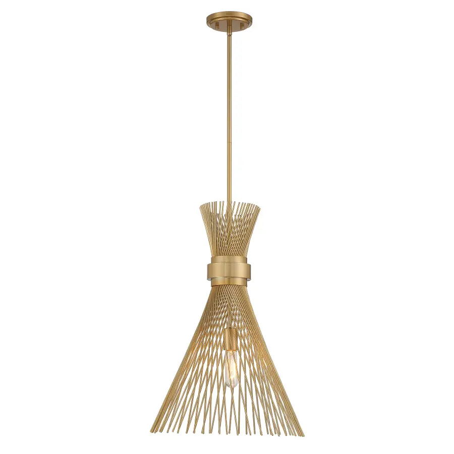Longfellow One Light Pendant in Burnished Brass - Image 1