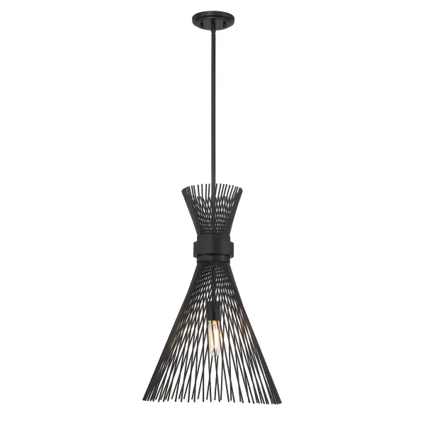 Longfellow 1-Light Pendant in Matte Black - Image 1