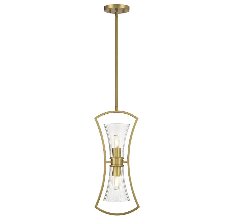 Bennington 2-Light Pendant in Warm Brass - Image 1