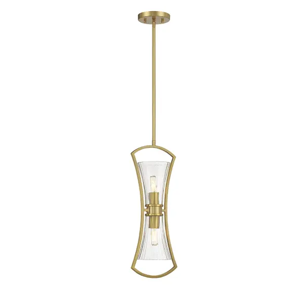 Bennington 2-Light Pendant in Warm Brass - Image 3