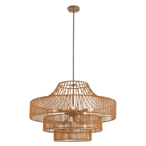 Medlock 8-Light Outdoor Chandelier in Burnished Brass - Image 3