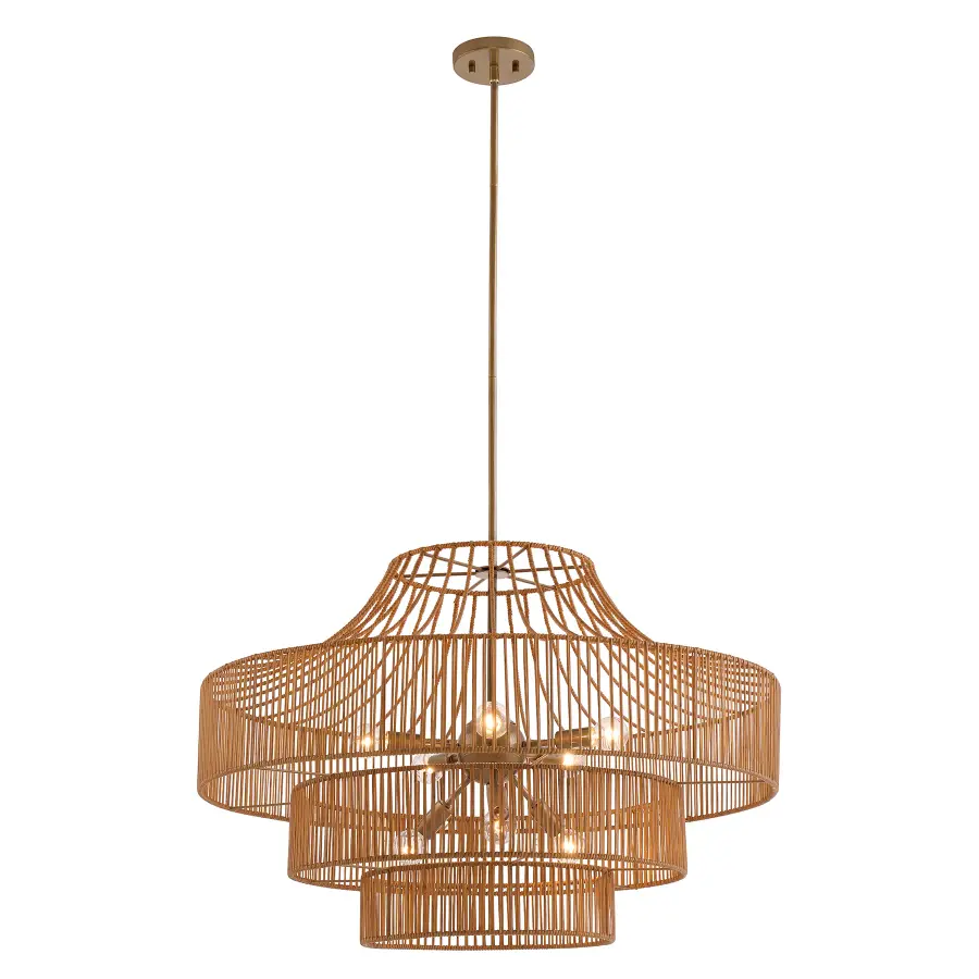 Medlock 8-Light Outdoor Chandelier in Burnished Brass - Image 3
