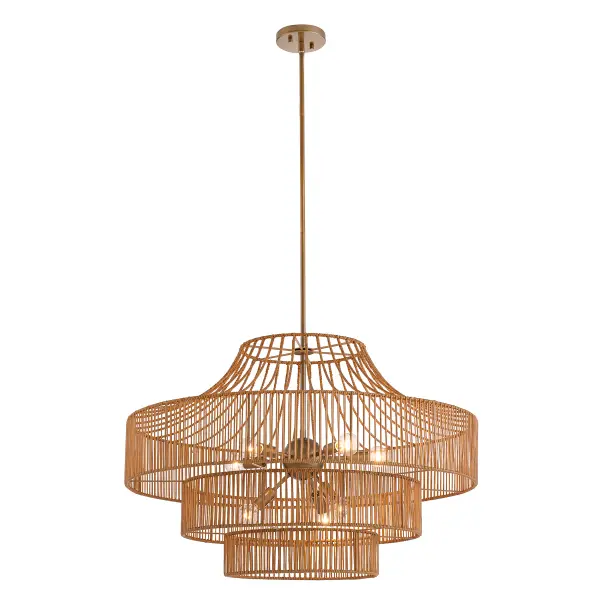 Medlock 8-Light Outdoor Chandelier in Burnished Brass - Image 4