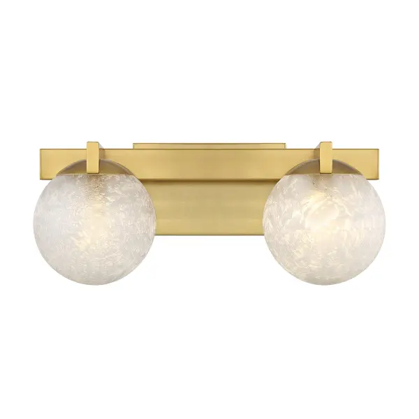 Darien 2-Light Bathroom Vanity Light in Warm Brass - Image 1