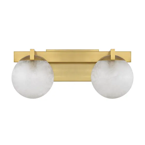 Darien 2-Light Bathroom Vanity Light in Warm Brass - Image 2