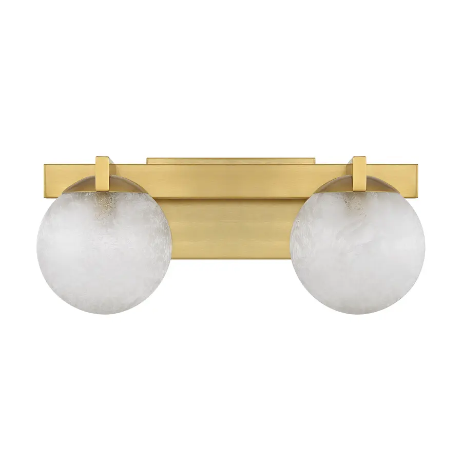 Darien 2-Light Bathroom Vanity Light in Warm Brass - Image 2