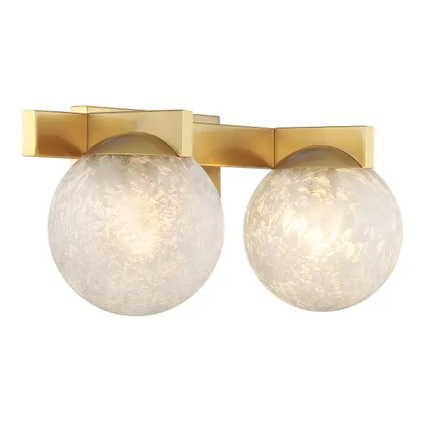 Darien 2-Light Bathroom Vanity Light in Warm Brass - Image 4