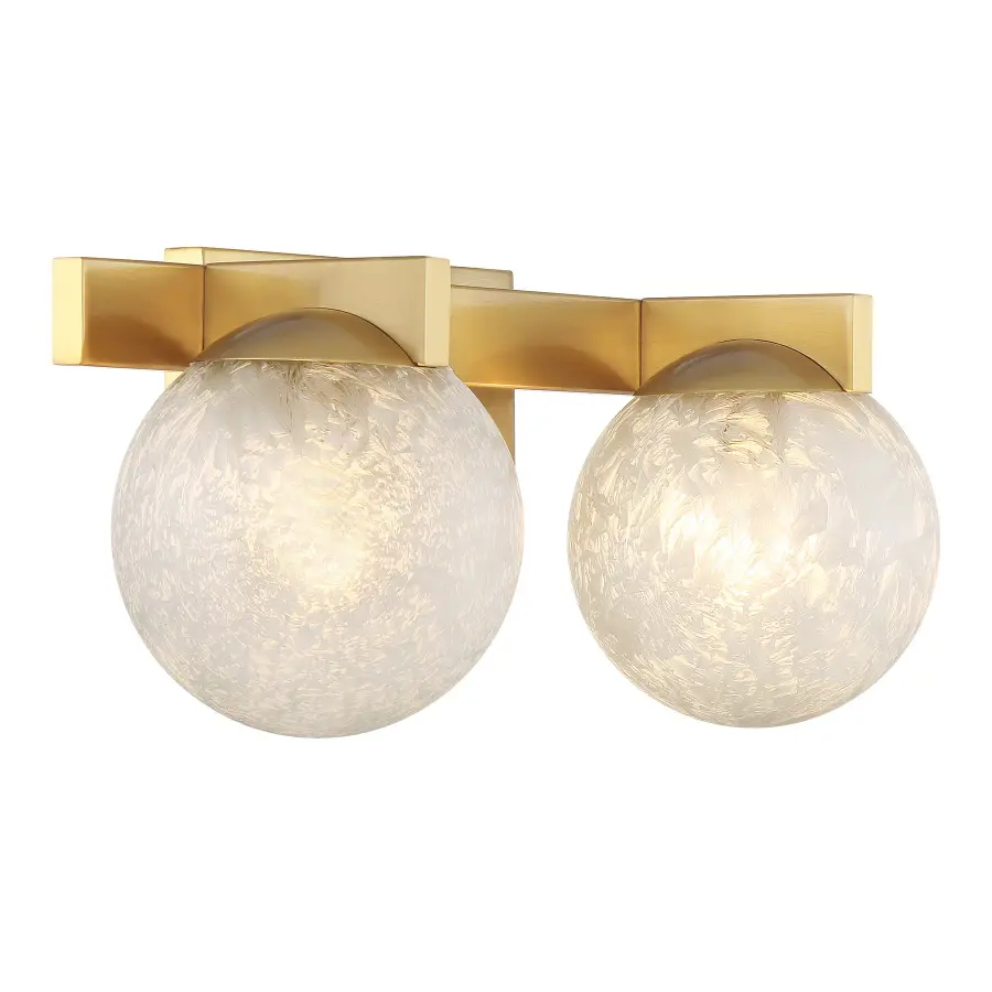 Darien 2-Light Bathroom Vanity Light in Warm Brass - Image 4