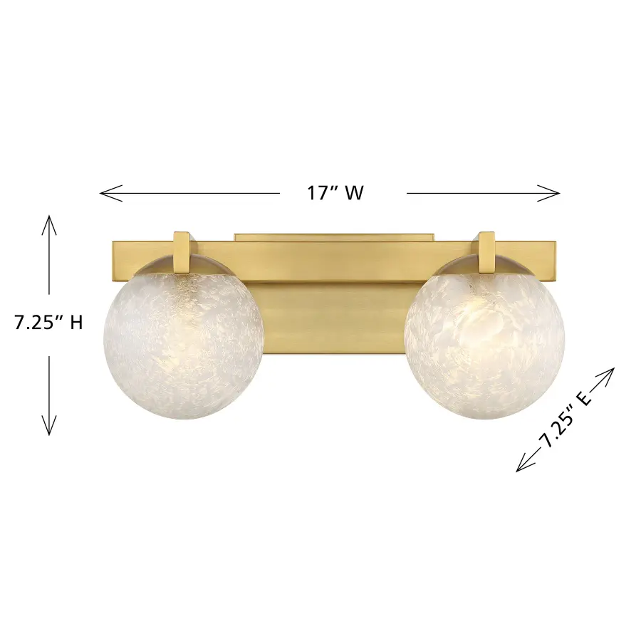 Darien 2-Light Bathroom Vanity Light in Warm Brass - Image 6