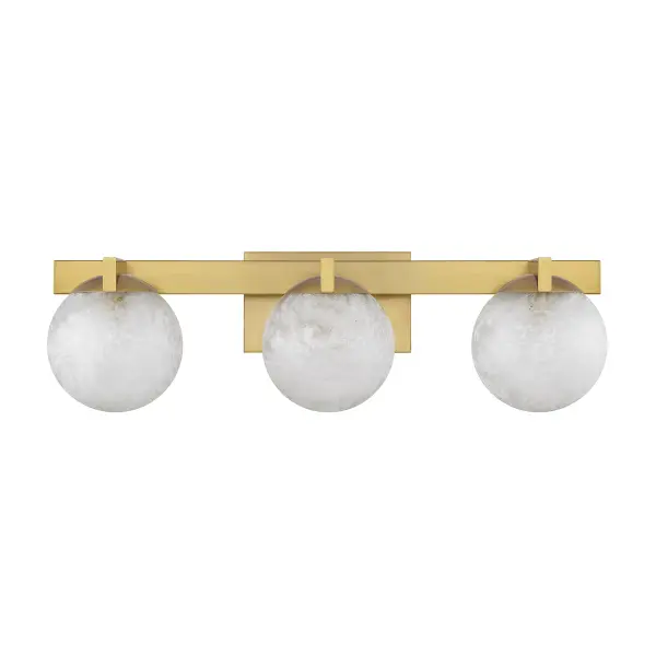 Darien 3-Light Bathroom Vanity Light in Warm Brass - Image 2