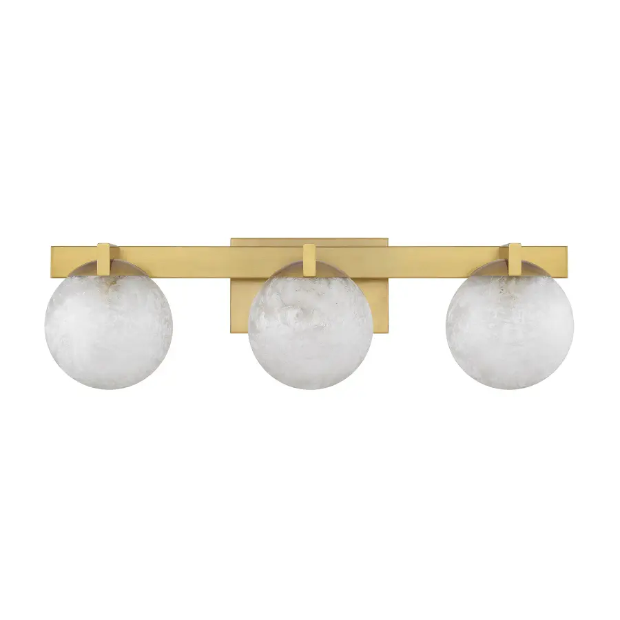 Darien 3-Light Bathroom Vanity Light in Warm Brass - Image 2