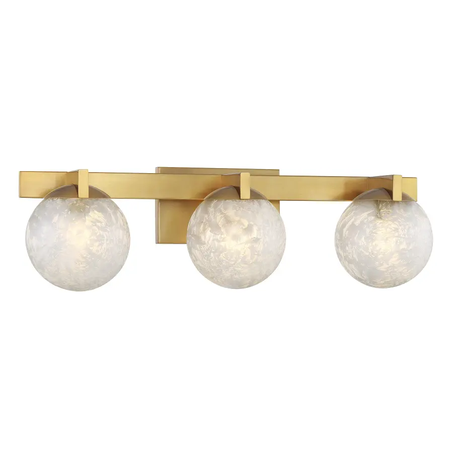 Darien 3-Light Bathroom Vanity Light in Warm Brass - Image 3