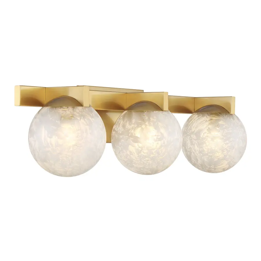 Darien 3-Light Bathroom Vanity Light in Warm Brass - Image 4