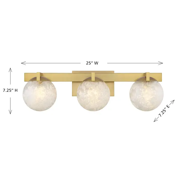 Darien 3-Light Bathroom Vanity Light in Warm Brass - Image 7