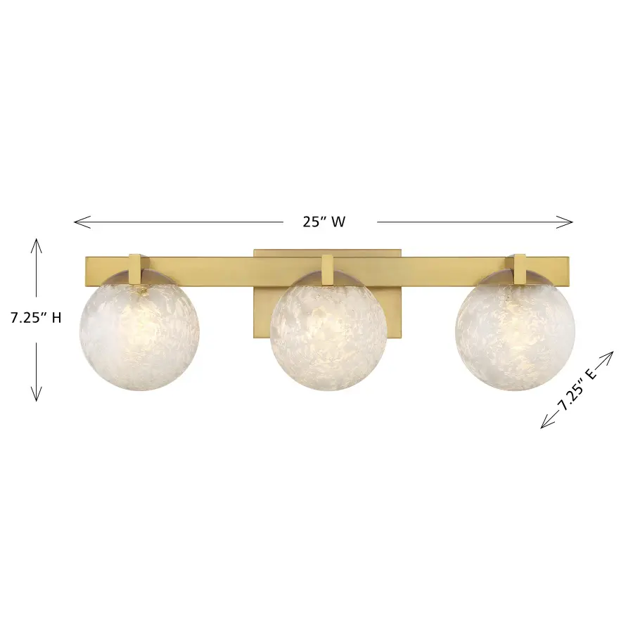 Darien 3-Light Bathroom Vanity Light in Warm Brass - Image 7
