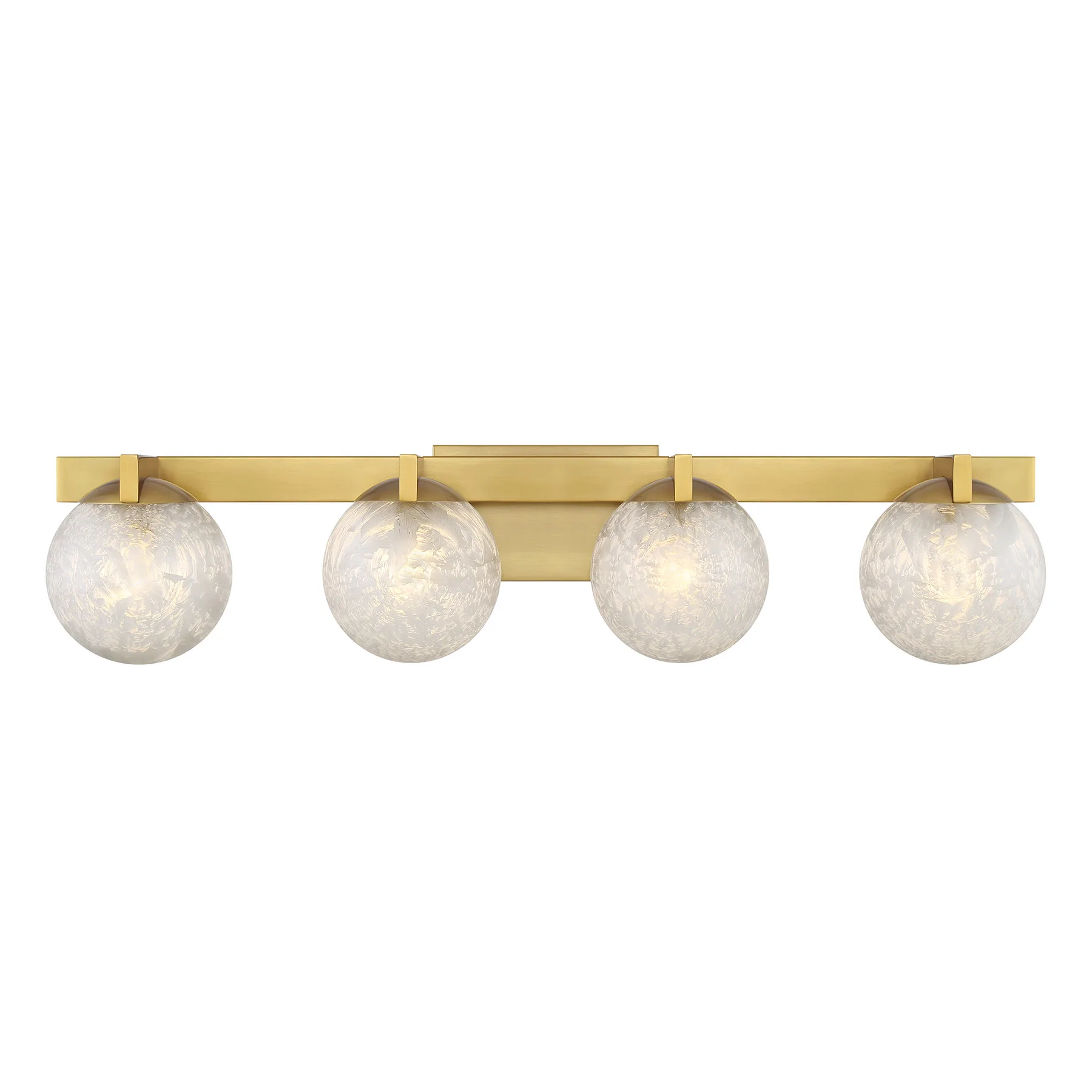 Darien Four Light Bathroom Vanity in Warm Brass