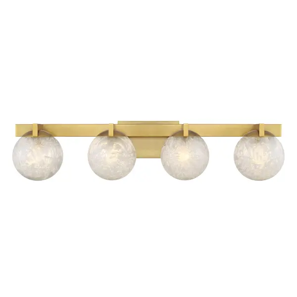 Darien 4-Light Bathroom Vanity Light in Warm Brass - Image 1