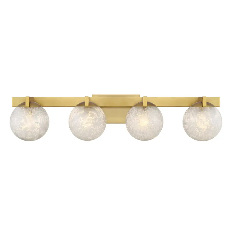 Darien 4-Light Bathroom Vanity Light in Warm Brass - Image 1