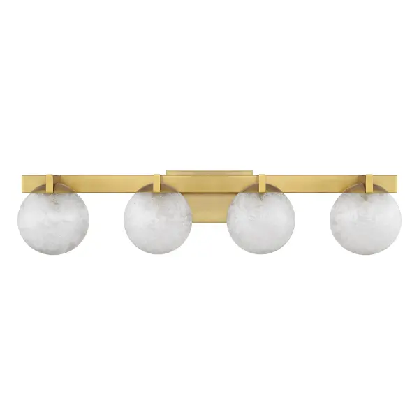 Darien 4-Light Bathroom Vanity Light in Warm Brass - Image 2