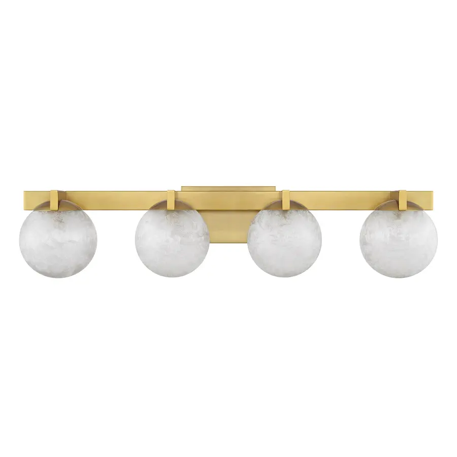 Darien 4-Light Bathroom Vanity Light in Warm Brass - Image 2