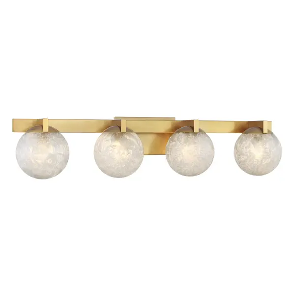 Darien 4-Light Bathroom Vanity Light in Warm Brass - Image 3