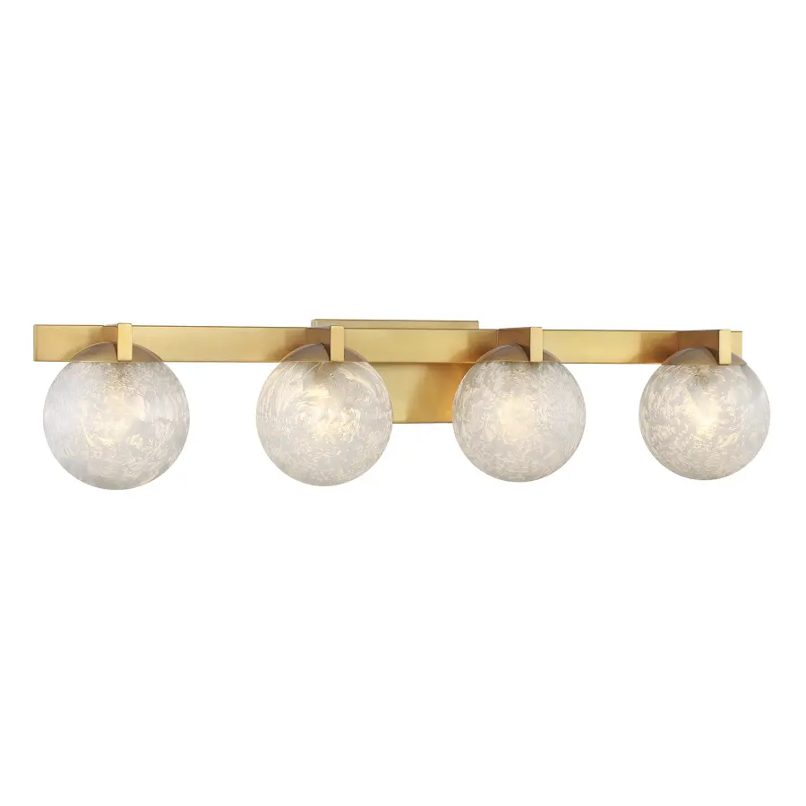 Darien 4-Light Bathroom Vanity Light in Warm Brass - Image 3