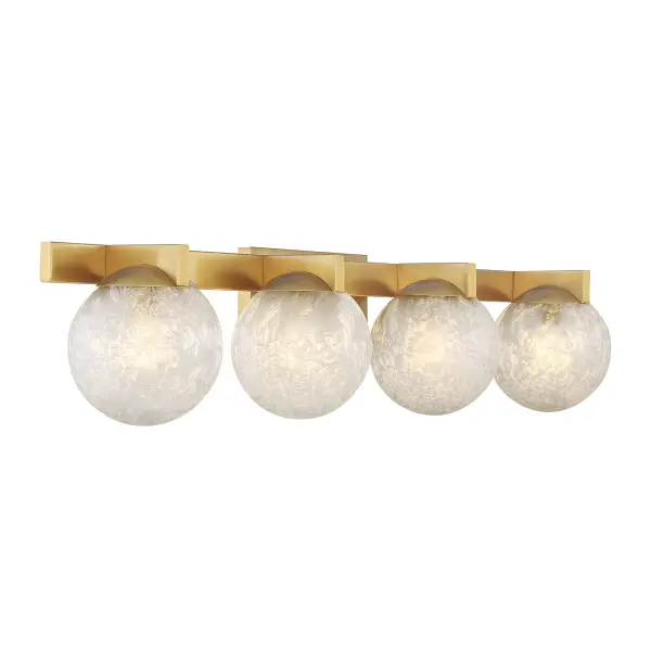 Darien 4-Light Bathroom Vanity Light in Warm Brass - Image 4