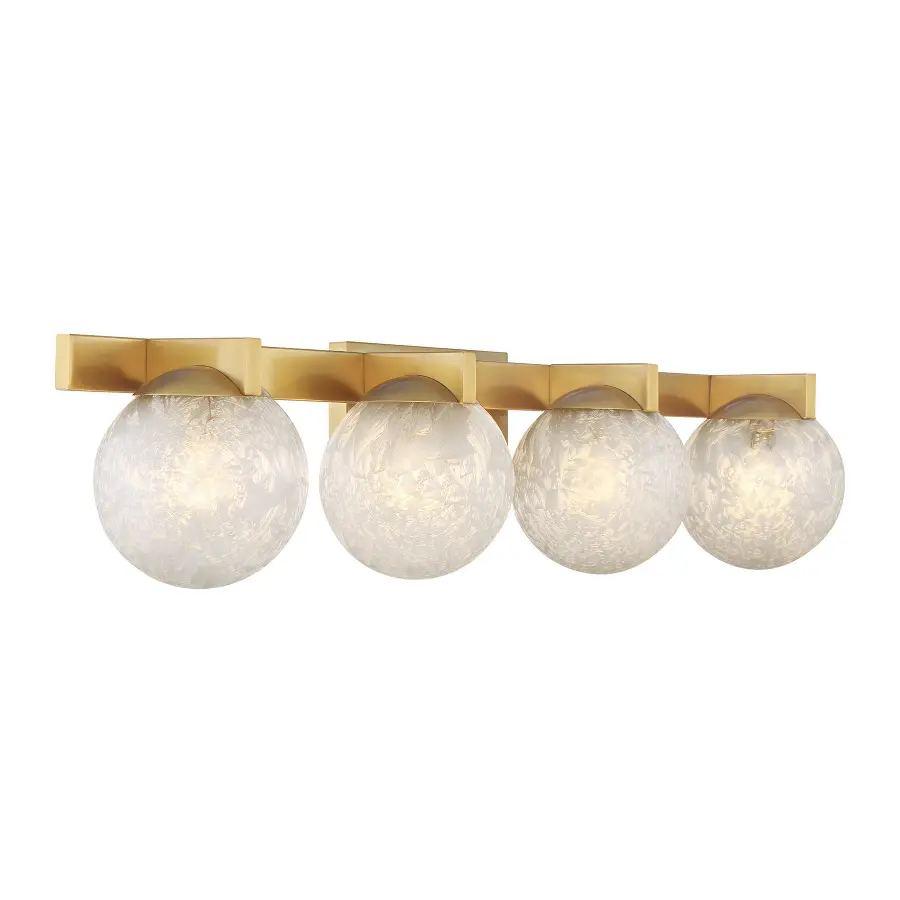 Darien 4-Light Bathroom Vanity Light in Warm Brass - Image 4