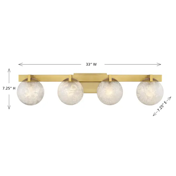 Darien 4-Light Bathroom Vanity Light in Warm Brass - Image 6