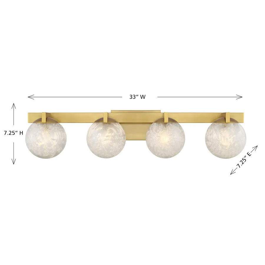 Darien 4-Light Bathroom Vanity Light in Warm Brass - Image 6