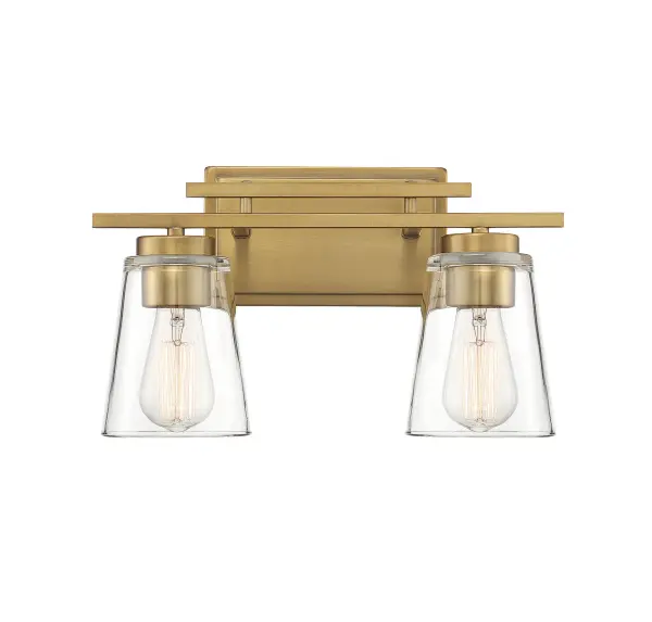 Calhoun 2-Light Bathroom Vanity Light in Warm Brass - Image 1
