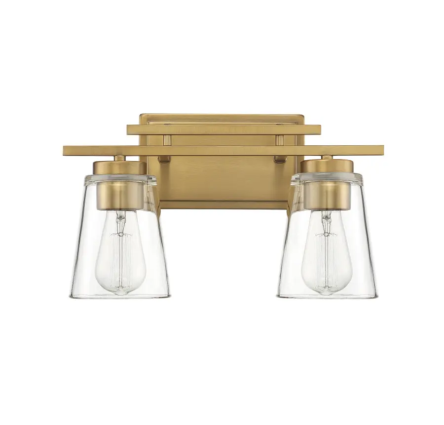 Calhoun 2-Light Bathroom Vanity Light in Warm Brass - Image 2