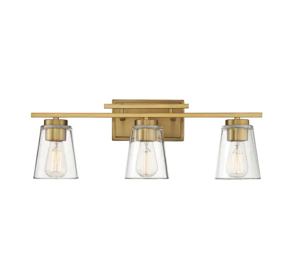 Calhoun Three Light Bath Bar in Warm Brass - Image 1