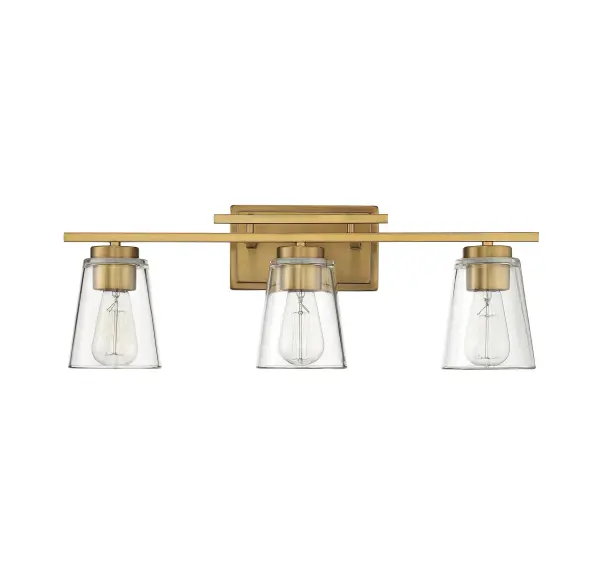 Calhoun 3-Light Bathroom Vanity Light in Warm Brass - Image 2