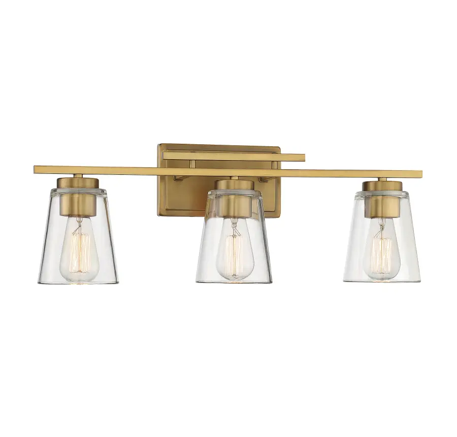 Calhoun 3-Light Bathroom Vanity Light in Warm Brass - Image 3