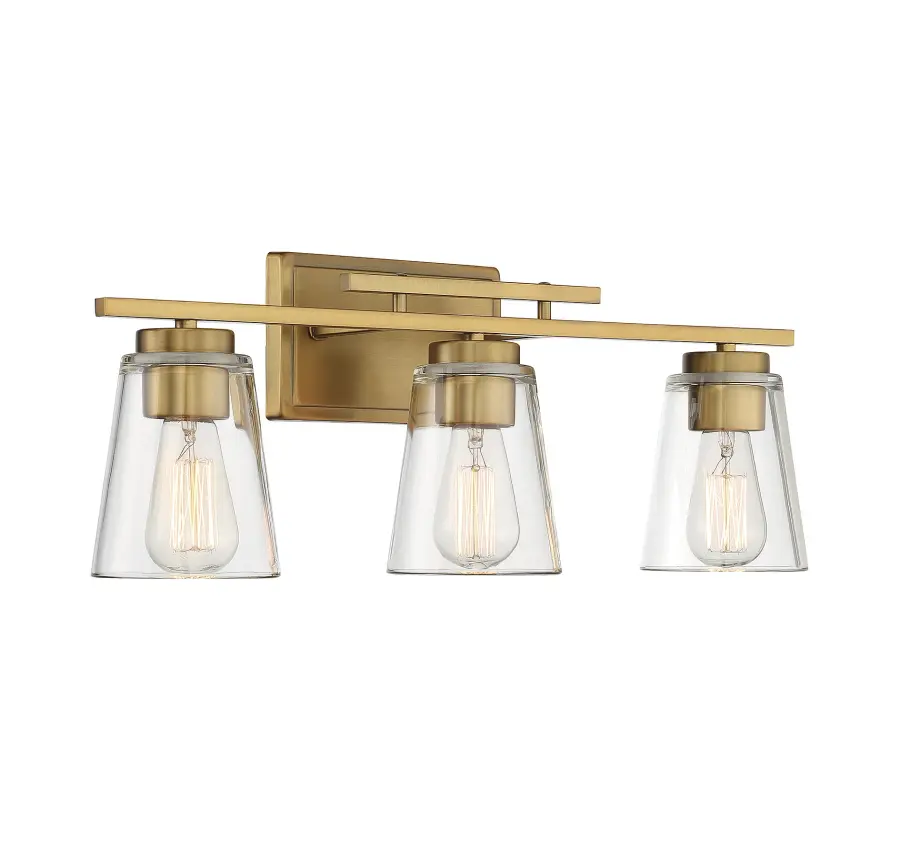 Calhoun 3-Light Bathroom Vanity Light in Warm Brass - Image 4