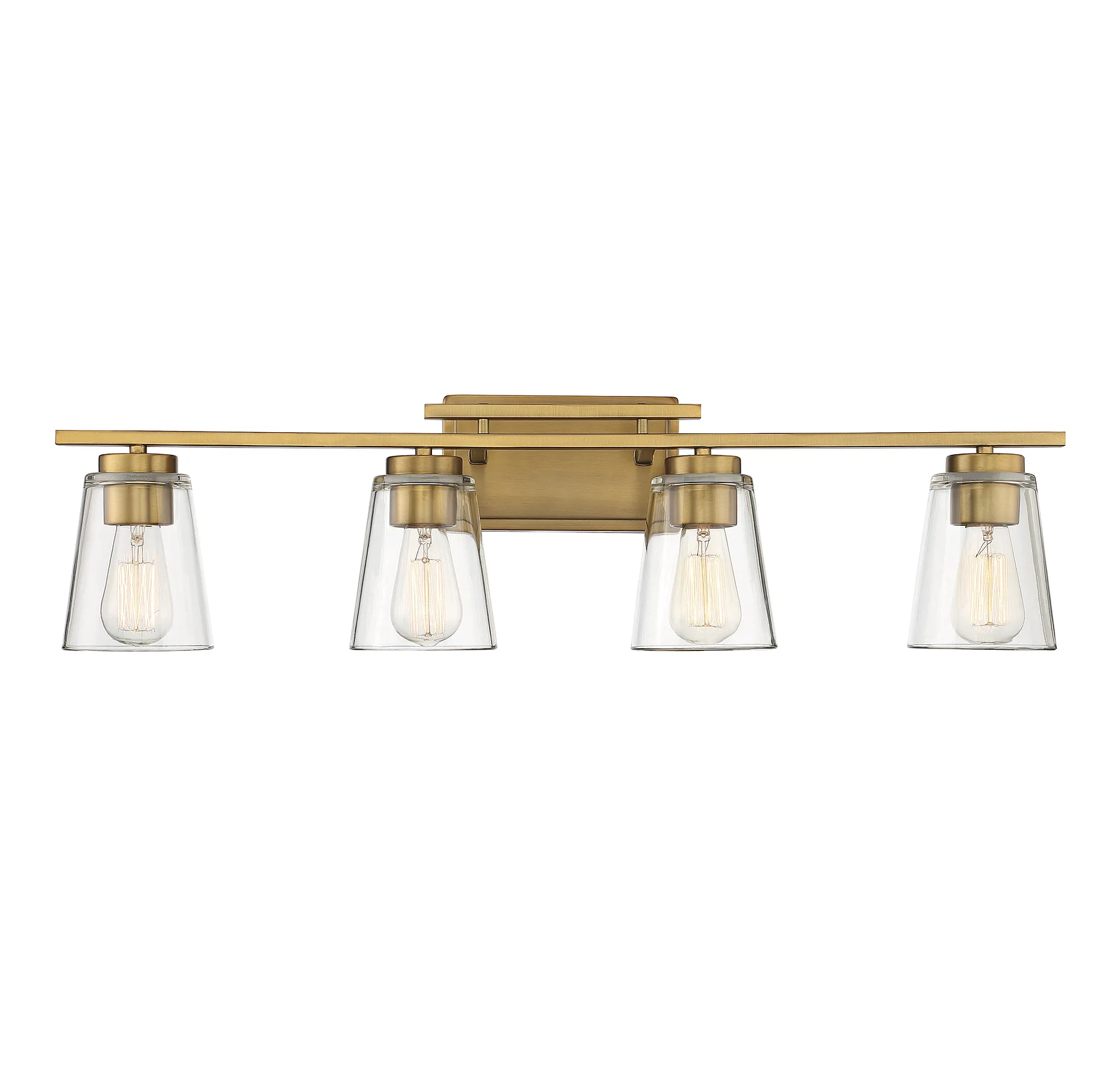 Calhoun Four Light Bath Bar in Warm Brass