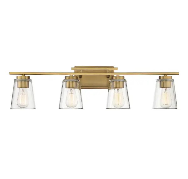 Calhoun 4-Light Bathroom Vanity Light in Warm Brass - Image 1
