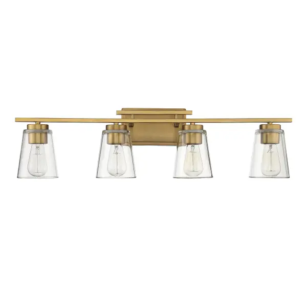 Calhoun 4-Light Bathroom Vanity Light in Warm Brass - Image 2