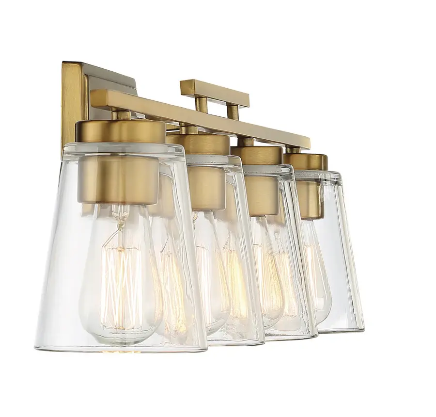 Calhoun 4-Light Bathroom Vanity Light in Warm Brass - Image 5
