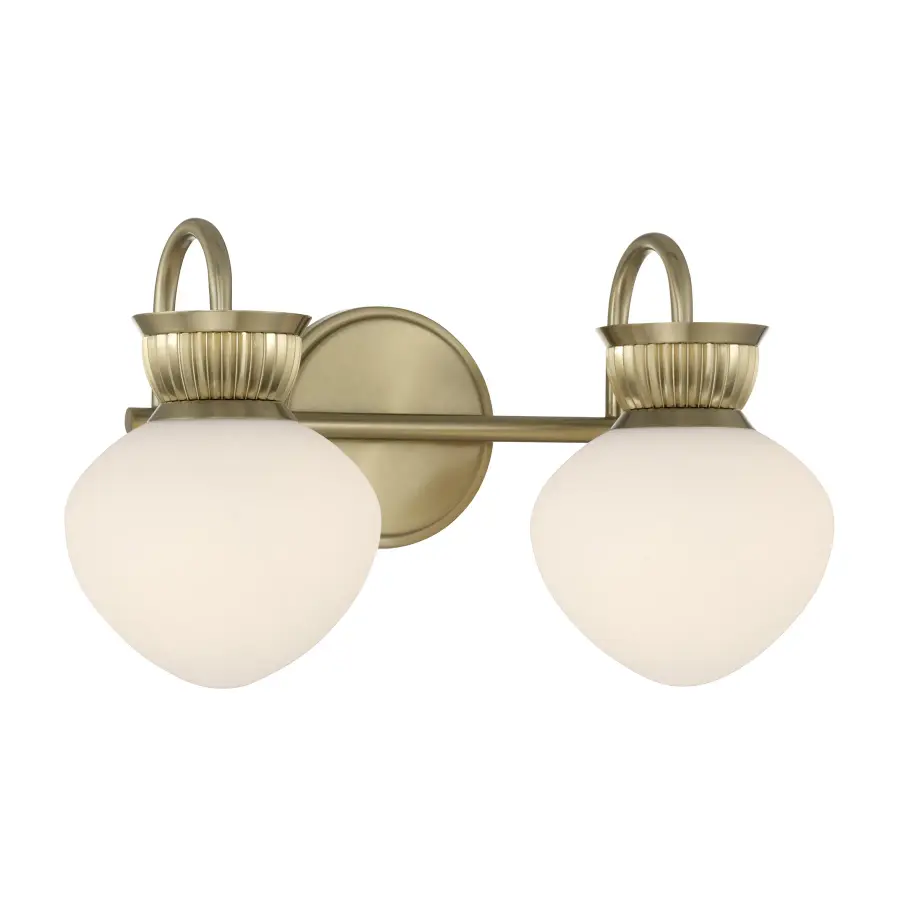 Melbourne 2-Light Bathroom Vanity Light in Noble Brass - Image 3