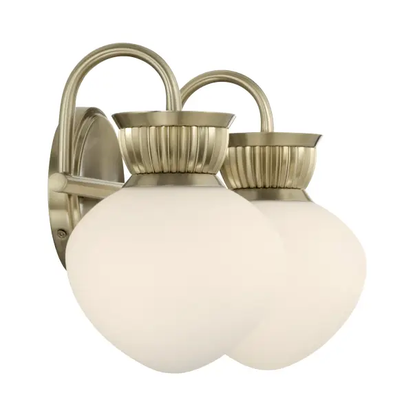 Melbourne 2-Light Bathroom Vanity Light in Noble Brass - Image 5