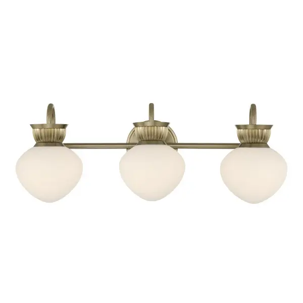 Melbourne Three Light Bathroom Vanity in Noble Brass - Image 1